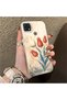 Oppo A15S Compatible Silicone Edge Hard Back Case Tulip Pattern Loving Couple Phone Case - 3
