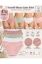 Özten Women's Ribbed Striped Lace Panties 4-Piece Pack Assorted Colors