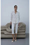 V-Neck Polka Dot Shirt Ecru - 4
