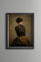 Woman Facing Backwards - Vintage Patterned Painting - Slim Model