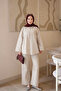 Stone Piping Buttoned Jacket and Trousers Gabardine Suit - 2