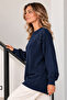 Embroidered Mercerized Tunic N3315 Navy Blue - 3