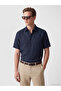 Southblue Navy Blue Regular Fit 100% Linen Men's Shirt
