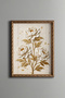 White Peonies with Golden Leaves - Vintage Patterned Painting - Fine Model
