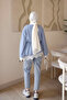 Baby Blue Tunic with Lace Sleeves and Skirt - 5