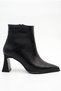 Women's Special Detachable Design Short Boots Striped Heeled Pointed Toe Zippered Women's Boots Short Boots - 4