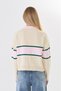 Women's Striped Polo Collar Knit Sweater - 6