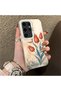 Samsung Galaxy S24 Ultra Compatible Silicone Edge Hard Back Case Tulip Patterned Couple Phone Case - 3