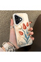 iPhone 17 Compatible Silicone Edge Hard Back Case Tulip Pattern Lover Couple Phone Case - 3
