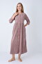 Women's Bamboo Micro Fabric Zippered Lace Pocket Velvet Dress / Mink 3726 - 4