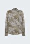 Striped Floral Patterned Shirt - Beige - 4