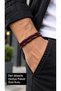 Torvelin Redclasp Red Black Leather Men's Bracelet - Thick Double Braided Hook