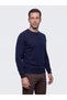 Navy Blue Crew Neck Men's Knitwear Sweater - 2