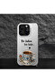 Realme 12 Lite Compatible Silicone Edge Hard Back Case Turkish Coffee Patterned Phone Case - 5