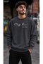 Men's Carpe Diem Written Minimal Typographic Graphic Printed Crew Neck Casual Regular Fit Sweatshirt