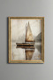 Sailboats in Foggy Waters - Vintage Patterned Painting - Fine Model