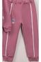 Pilot Collar Girls' Printed College Cardigan with Snap Pockets on the Front/Printed Ribbed Tracksuit 3-Piece Set - 4