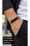 Kerathis Shadowplait Black Leather Men's Bracelet - Wide Band and Thick Braided Detail