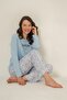 Cotton Modal Soft Textured Long Sleeve Women's Pajama Set - 2