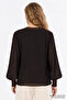 Ribbed Lined Crew Neck Regular Blouse - 5