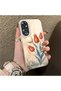 Oppo A60 Compatible Silicone Edge Hard Back Case Tulip Pattern Loving Couple Phone Case - 3