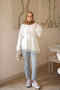 Ecru Tunic with Lace Sleeves and Skirt - 2