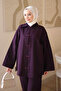 Plum Piping Buttoned Jacket and Trousers Gabardine Suit - 4