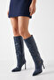 Kelasy Women's Accessory Boots - Navy Blue Lizard - 3