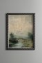 Stone Bridge in the Foggy Valley - Vintage Patterned Painting - Fine Model