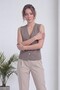 Women's Sleeveless Knitwear Buttoned V-Neck Classic Vest Beige, Plum, Baby Blue, Mink - 2