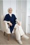 Women's Casual Knitwear Poncho with Cross-Tie Detail - 4