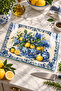 Glass Cutting Board - Glass Cutting Table |   Blue Tile Plate with Lemon Pattern |   30cm X 40cm - 4