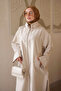 Trench Coat with Stone Side Buttons and Zipper - 5