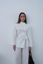 Tie-Up Asymmetrical Zipper Pant Suit White - 5
