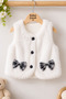 Girl's 4-Piece Plush Vest, Pleated Shorts, Skirt Set with Rabbit Bag, Ages 2-6 - 4