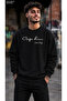 Men's Carpe Diem Written Minimal Typographic Graphic Printed Crew Neck Casual Regular Fit Sweatshirt