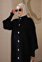 Black Double Sleeve Ribbed Angora Soft Cardigan - 5
