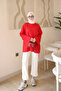 Red Modal Tunic with Side Tie - 3