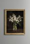 White Flowers in Glass Vase - Vintage Patterned Painting - Fine Model