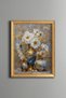 White Flowers in Vases - Vintage Patterned Painting - Fine Model