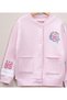 Pilot Collar Girls' Printed College Cardigan with Snap Pockets on the Front/Printed Ribbed Tracksuit 3-Piece Set - 3