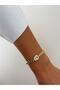 Special Series Oval Zircon Stone Xp Arpa Strip Gold Color Bracelet - 6