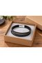 Nevranto Whitestitch Black Leather Men's Bracelet - Three Thin Strips with White Stitching - 3