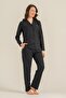 Cotton Modal Long Sleeve Front Buttoned Shirt Women's Pajama Set - 3