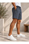 Men's Striped Shorts 100% Cotton 3 Yarns Without Pile Comfortable Cut Casual Sports Shorts - 4