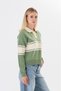 Women's Striped Polo Collar Knit Sweater - 7