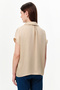 Shirt Collar Low Sleeve Satin Surface Regular Blouse - 5