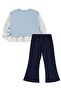 2-5 Years Old Set with Shirt and Blouse - Blue - 3
