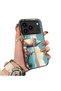iPhone 17 Pro Max Compatible Silicone Edge Hard Back Case Galata Tower Patterned Phone Case