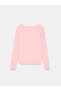 10854 Boat Neck Soft Textured Sweater-Powder Pink - 6